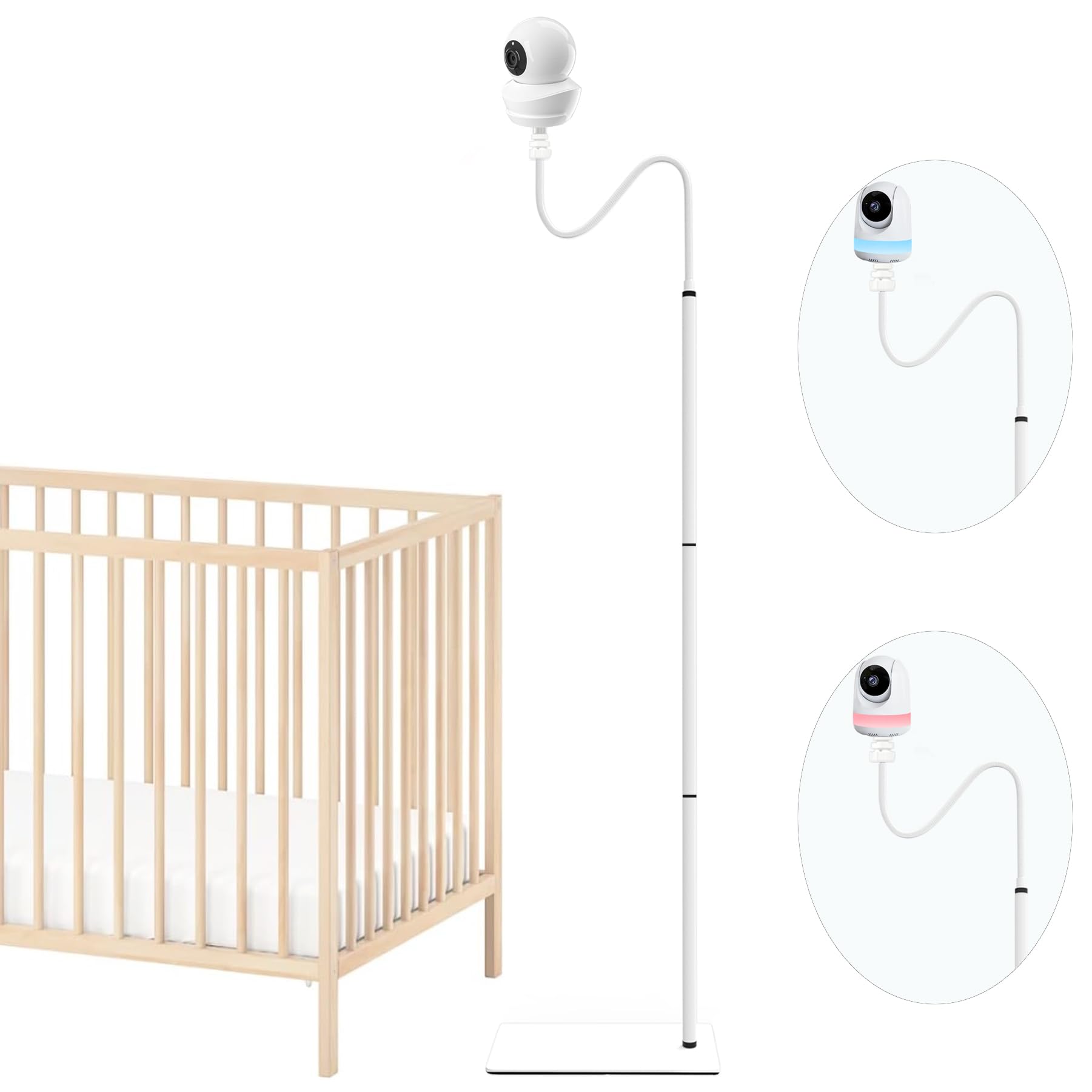 68.7 Inch Baby Monitor Floor Stand Holder - Compatible with Babysense HD S2 & Max View Baby Cameras - Adjustable Baby Camera Mount Shelf (Camera Not Included) - Perfect for Nursery, Bedroom & Home Security Monitoring