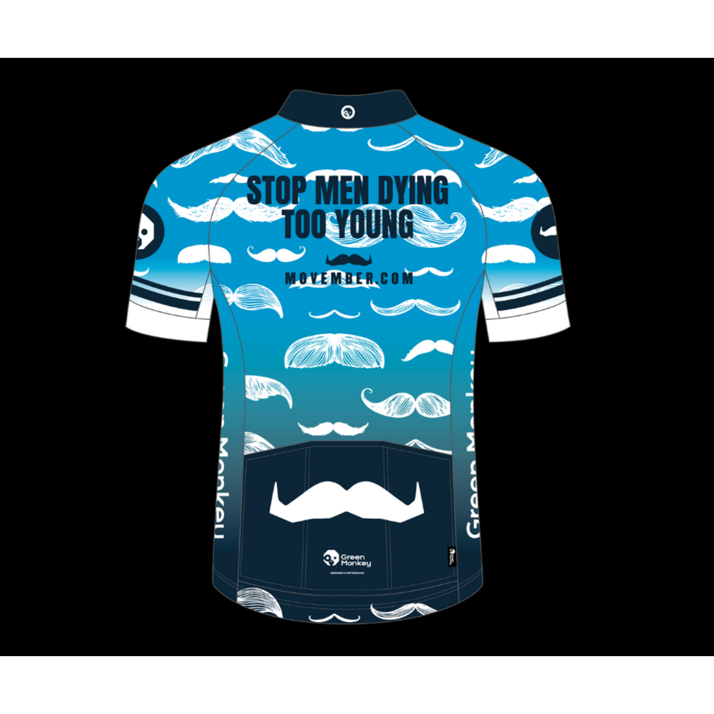 Men's MOVEMBER Cycling Jersey - Breathable & Moisture-Wicking Bike Shirt for Road & Mountain Biking - Perfect for Charity Rides & Awareness Events