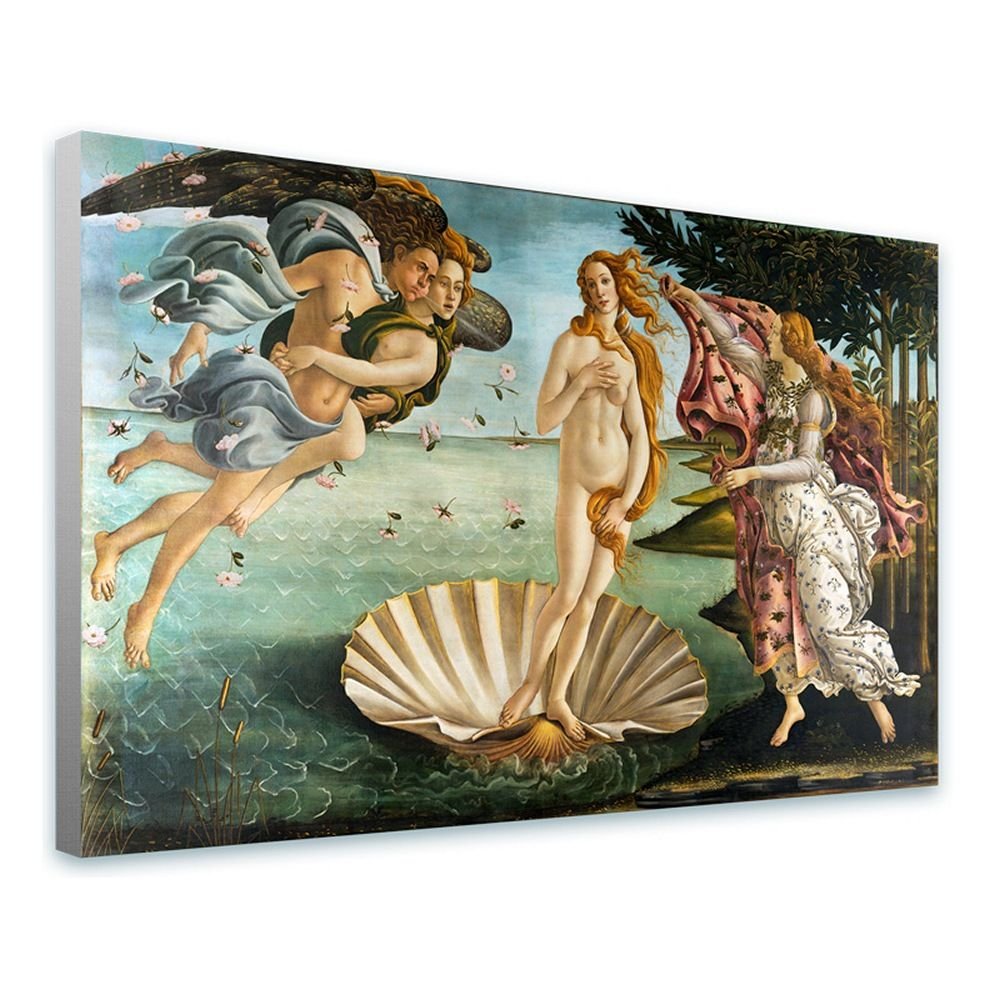 Alonline Art - The Birth of Venus by Sandro Botticelli | Framed Stretched Canvas Wall Art (42