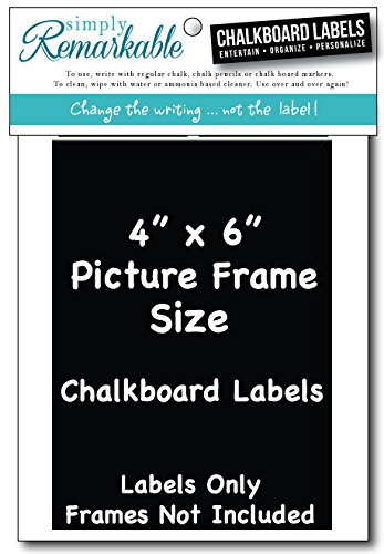 12 Pack 4x6 Inch Chalkboard Labels - Reusable Picture Frame Size Chalk Stickers for Home Organization, Pantry, Classroom & DIY Projects - Simply Remarkable Dry Erase Labels