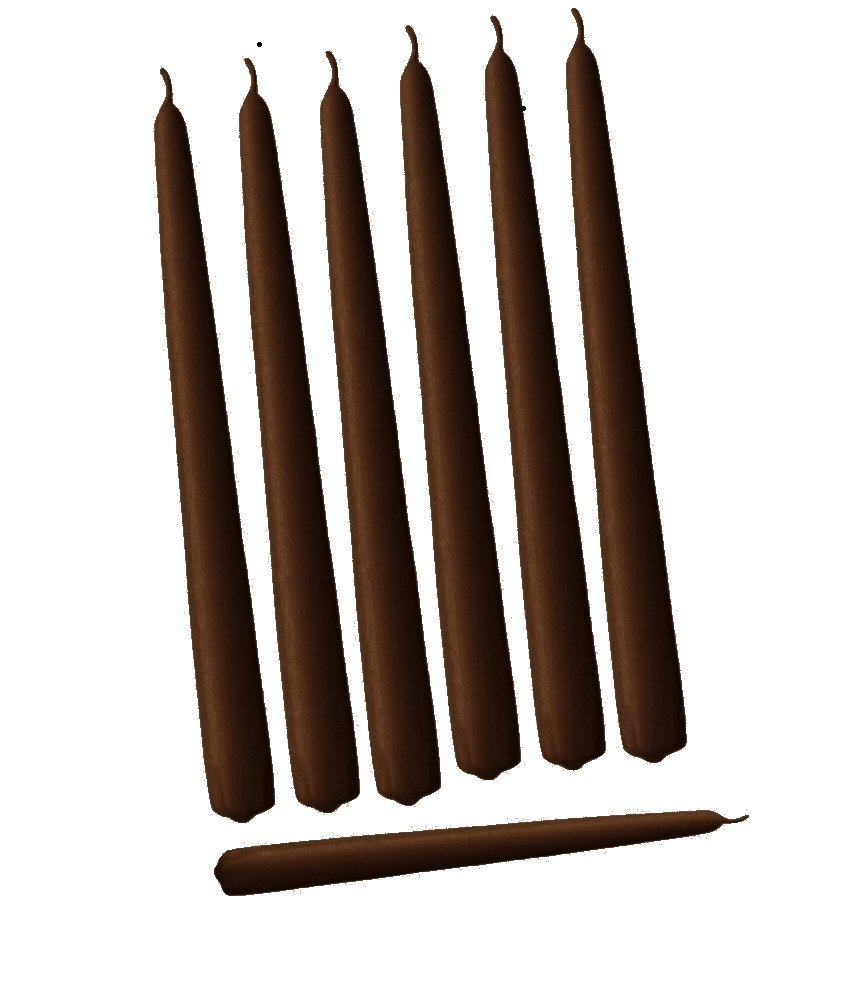 Premium Hand-Dipped Chocolate Brown Taper Candles - 10 Inch, Dripless & Smokeless, Elegant for Dining & Weddings - Bulk 144 Pack, Individually Wrapped