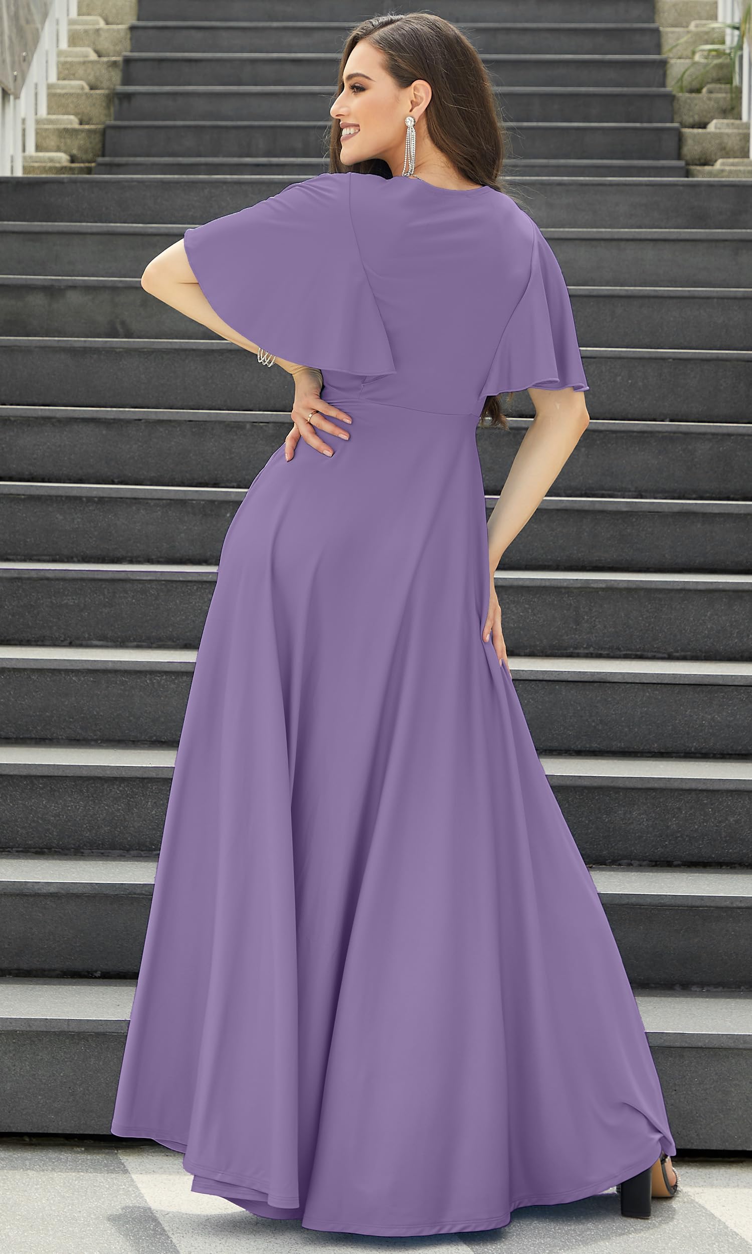 Elegant Long Bridesmaid Dress for Women - Modest Evening Maxi Dress for Cocktail Parties, Weddings & Formal Events