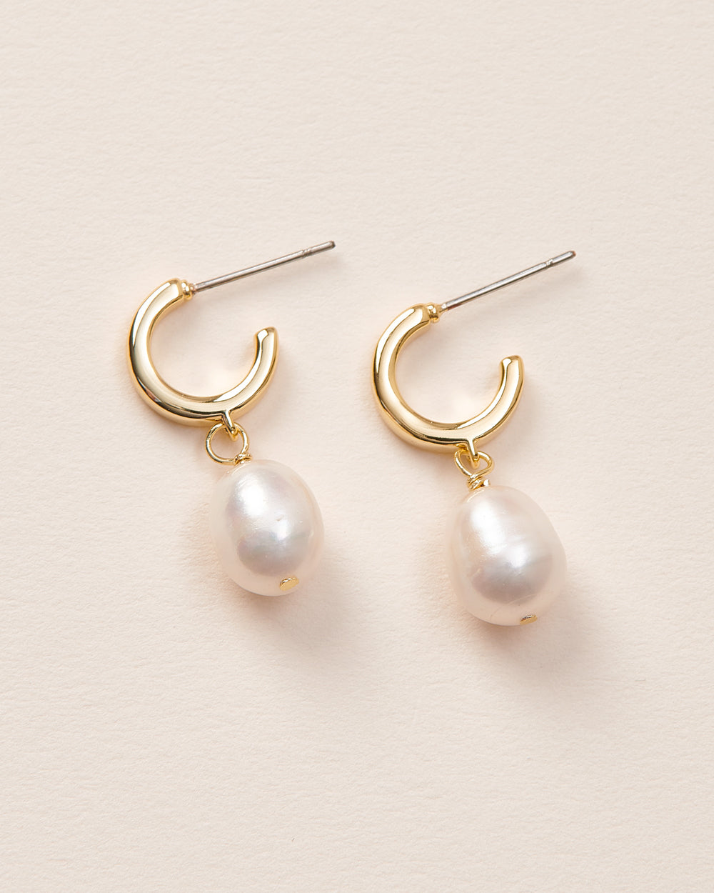 Bali Pearl Drop Huggie Earrings - Dainty Pearl Hoop Earrings for Women, 14K Gold Plated, Minimalist Boho Jewelry | Perfect for Everyday Wear, Weddings & Special Occasions
