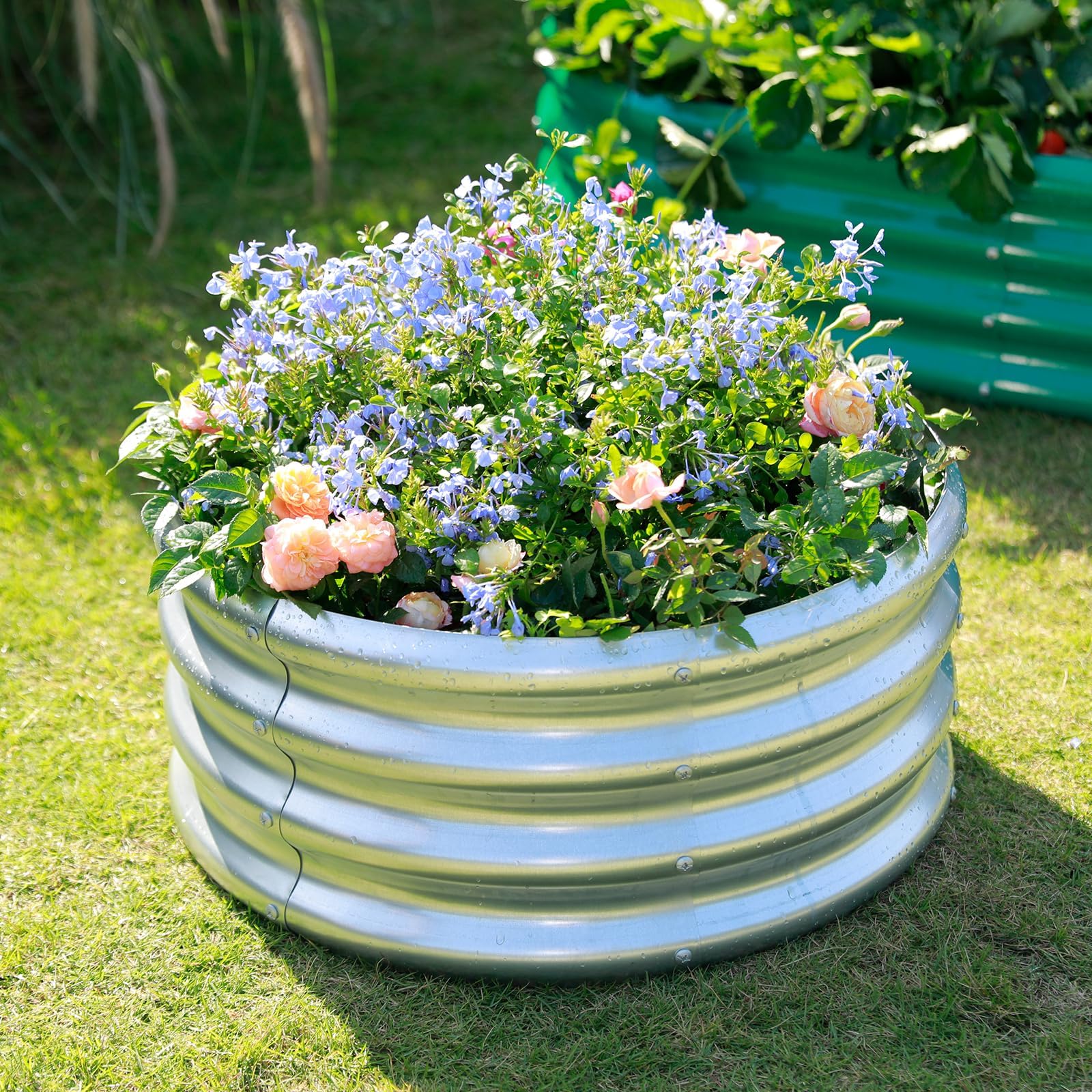 Galvanized Raised Garden Bed Kit - 2 Pack 4x4x1ft Outdoor Planter Box for Vegetables, Herbs & Flowers | Durable Metal Garden Beds for Backyard, Patio & Urban Gardening | Easy Assembly & Rust-Proof Design