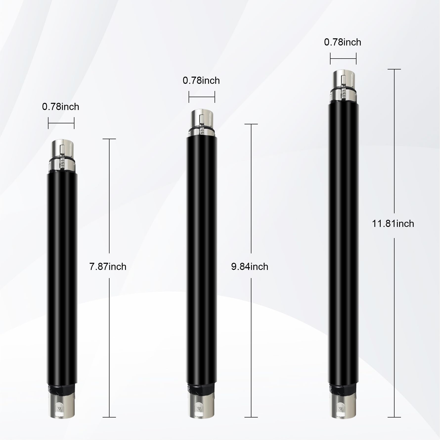 Premium Sex Machine Extension Rod Attachments - 3XLR Connector for Thrusting Machines (5.9