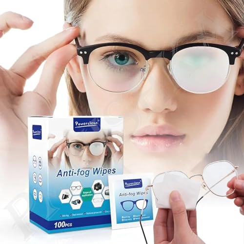 VIVUE Eyeglass Cleaner Lens Wipes - 100 Pack Pre-Moistened Individually Wrapped Cleaning Cloths | Non-Scratch, Anti-Fog, Safe for Glasses & Camera Lenses | Perfect for Travel, Office, and Home Use
