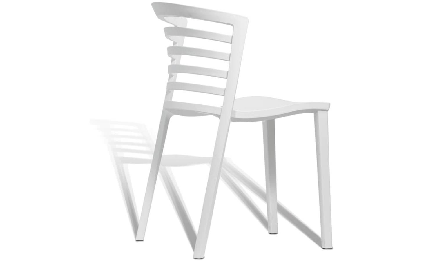 White Plastic Cafe Chair - Lightweight & Durable Outdoor Dining Chairs for Restaurants, Patios, and Coffee Shops