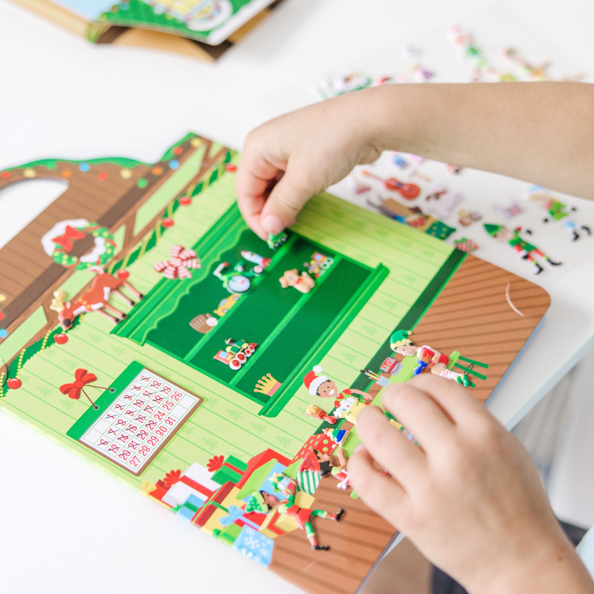 Puffy Sticker Play Set 2 Pack - Santa's Workshop & 'Tis the Season | Christmas Crafts for Kids | Holiday DIY Activities & Classroom Decorations