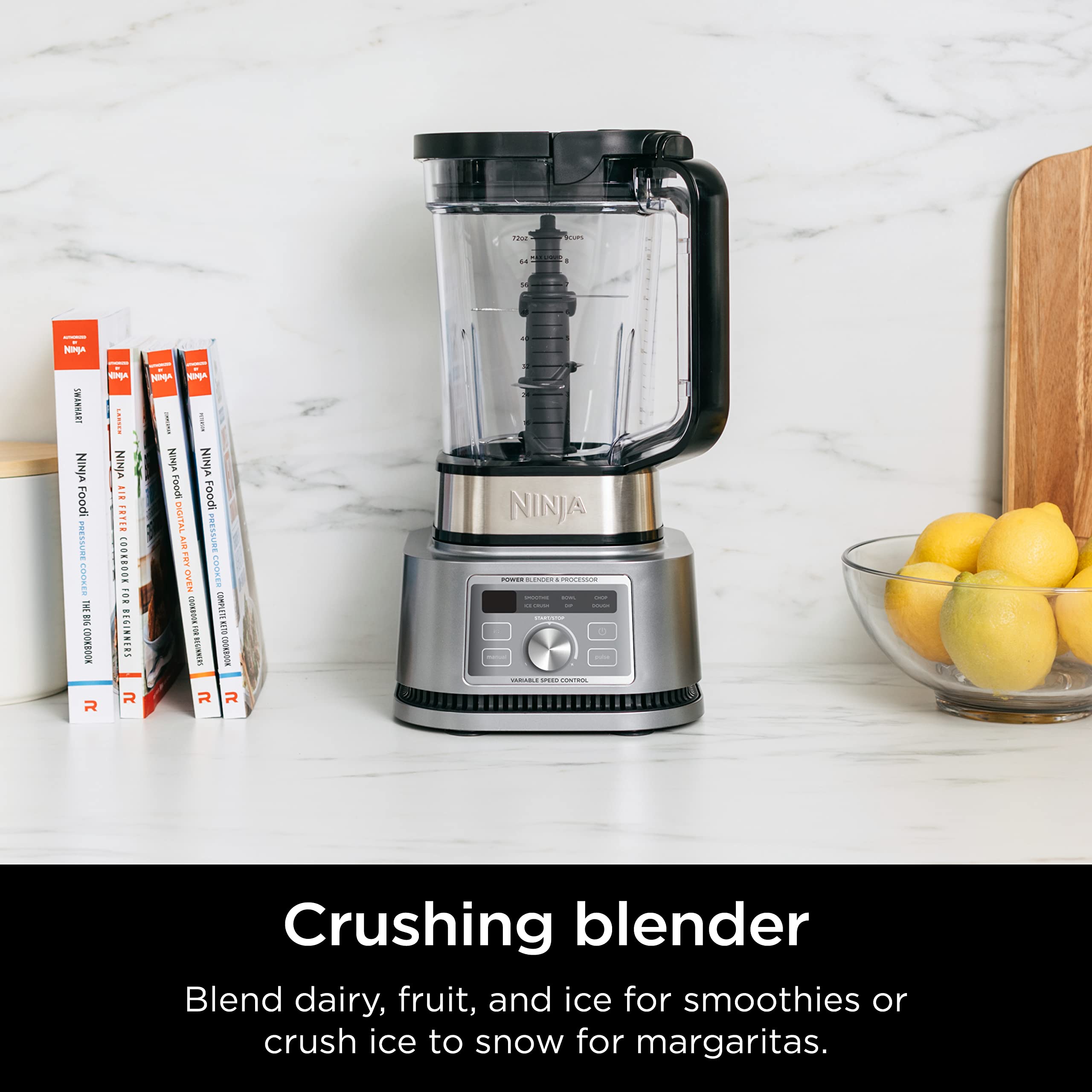 Ninja Foodi SS201 1400W 3-in-1 Power Blender & Food Processor with smartTORQUE - Crush, Mix & Process - 6 Auto-iQ Presets - Perfect for Smoothies, Dough & Meal Prep - Ideal for Home Kitchens & Healthy Lifestyles