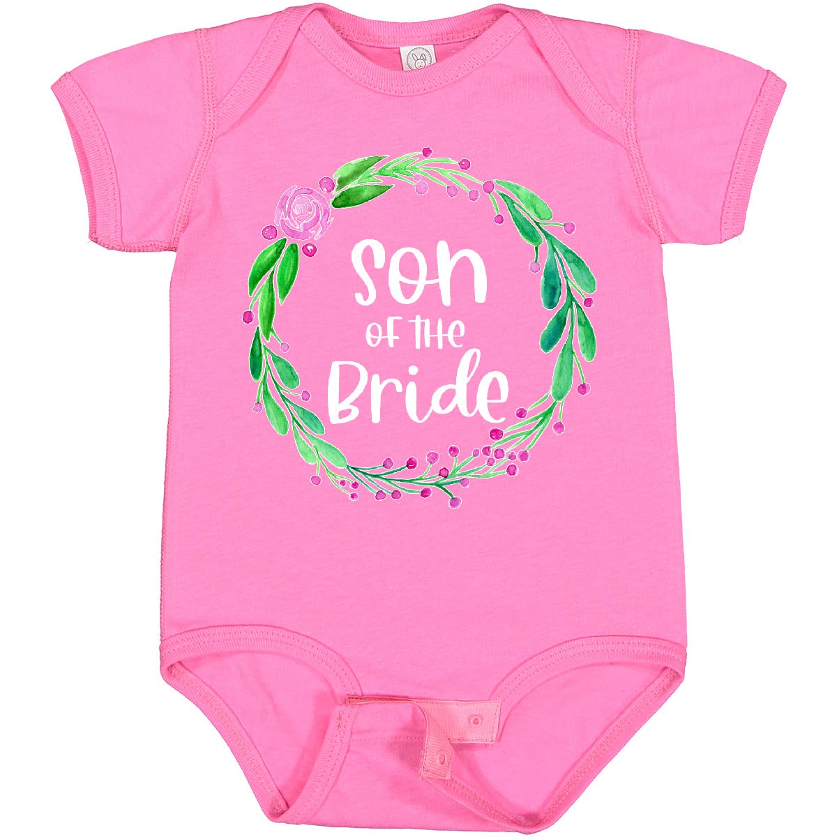 Inktastic Son of The Bride Rose Wreath Baby Bodysuit - Cute Baptism Outfit, Christening Gift & Newborn Photo Shoot Outfit for Baby Boys