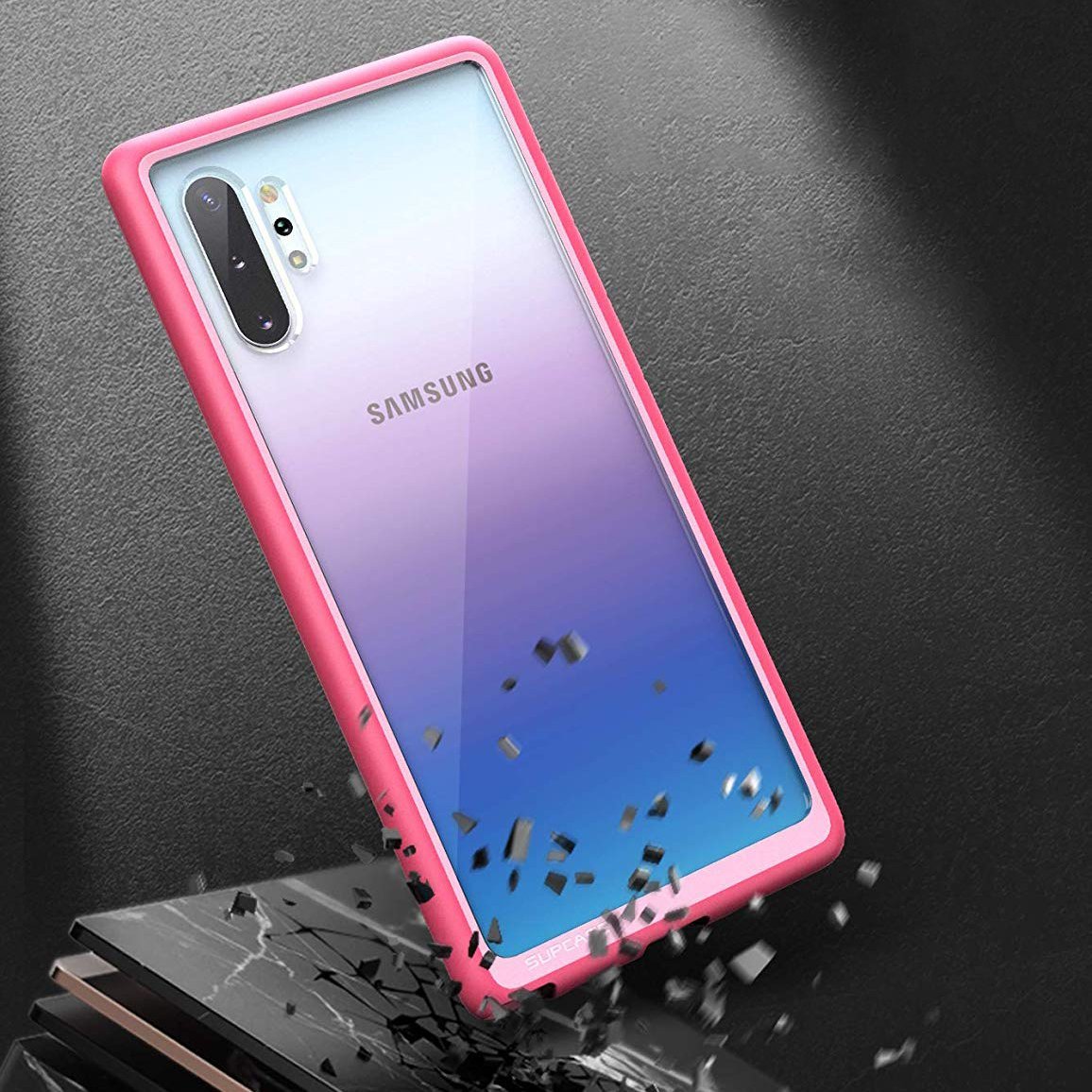 Samsung Galaxy Note10 Plus / Note10 Plus 5G Clear Protective Case - Slim Fit Shockproof Cover with Scratch Resistance in Pink | Perfect for Work, Travel & Everyday Use