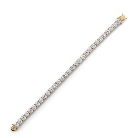 14K Gold Plated Sterling Silver Bracelet - 7.5 Inch Adjustable Bangle for Women, Perfect for Gifts, Parties & Everyday Wear
