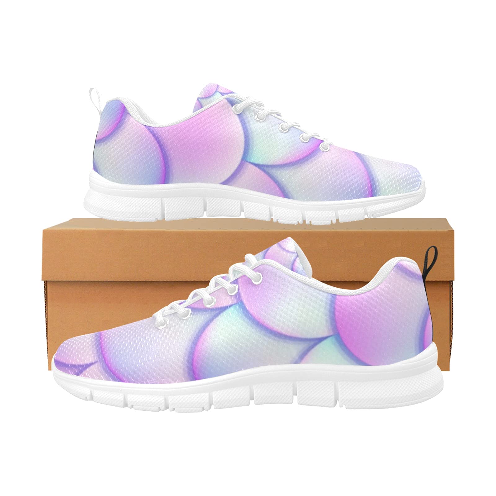 ANANGTEE Women's Rainbow Neon Mermaid Scale Sneakers - Fashion Slip-On Tennis Shoes with Arch Support, Non-Slip Sole | Lightweight & Breathable for Walking, Running & Casual Wear | Perfect for Gym, Workout & Everyday Fashion
