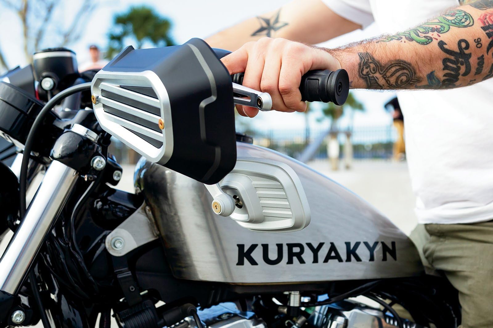 Kuryakyn 6673 Dillinger Handlebar Grips for 1996-2019 Harley-Davidson Motorcycles - Dual Cable Throttle Control, Satin Black (1 Pair) - Comfortable Ride for Cruisers & Touring Bikes