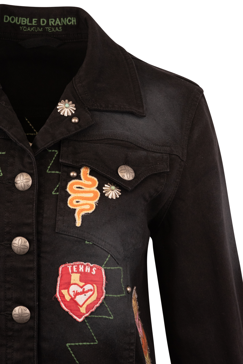 Double D Ranch Desperado Play Nice Jacket - Western Style Denim Jacket for Men & Women | Perfect for Rodeo, Country Music Festivals & Casual Wear