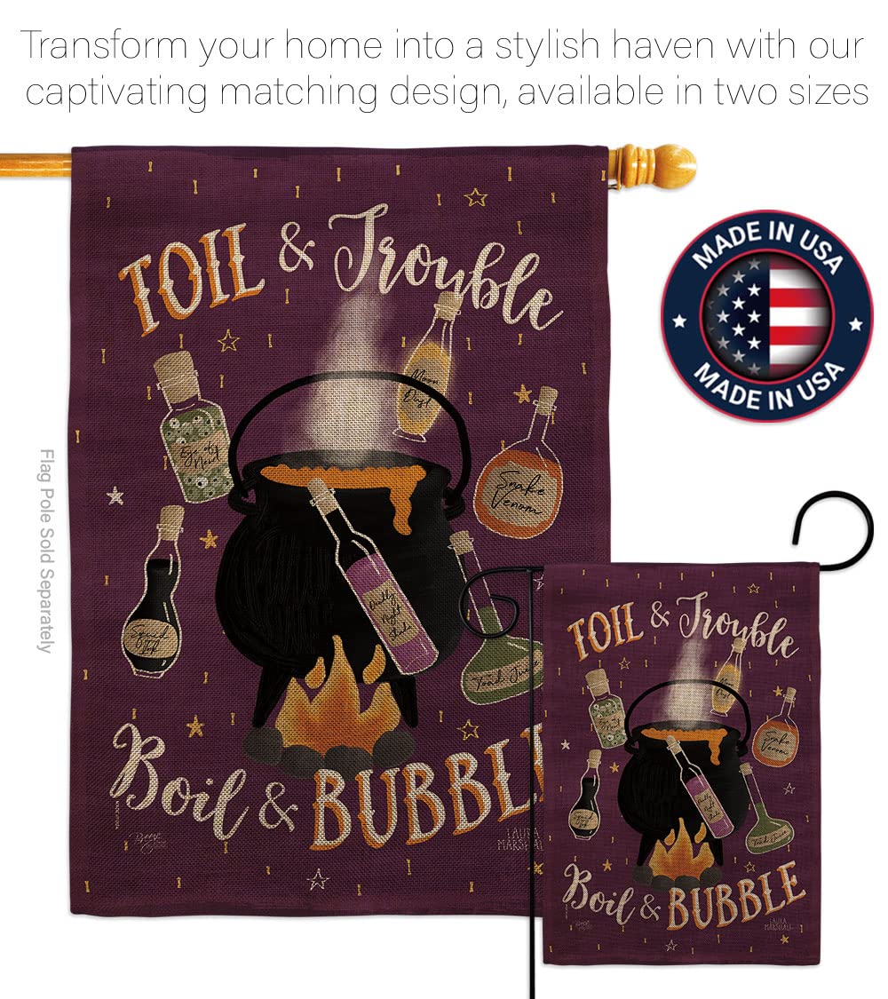 Halloween Garden Flag Set - Witch, Black Cat & Pumpkin Decor for Fall Yard