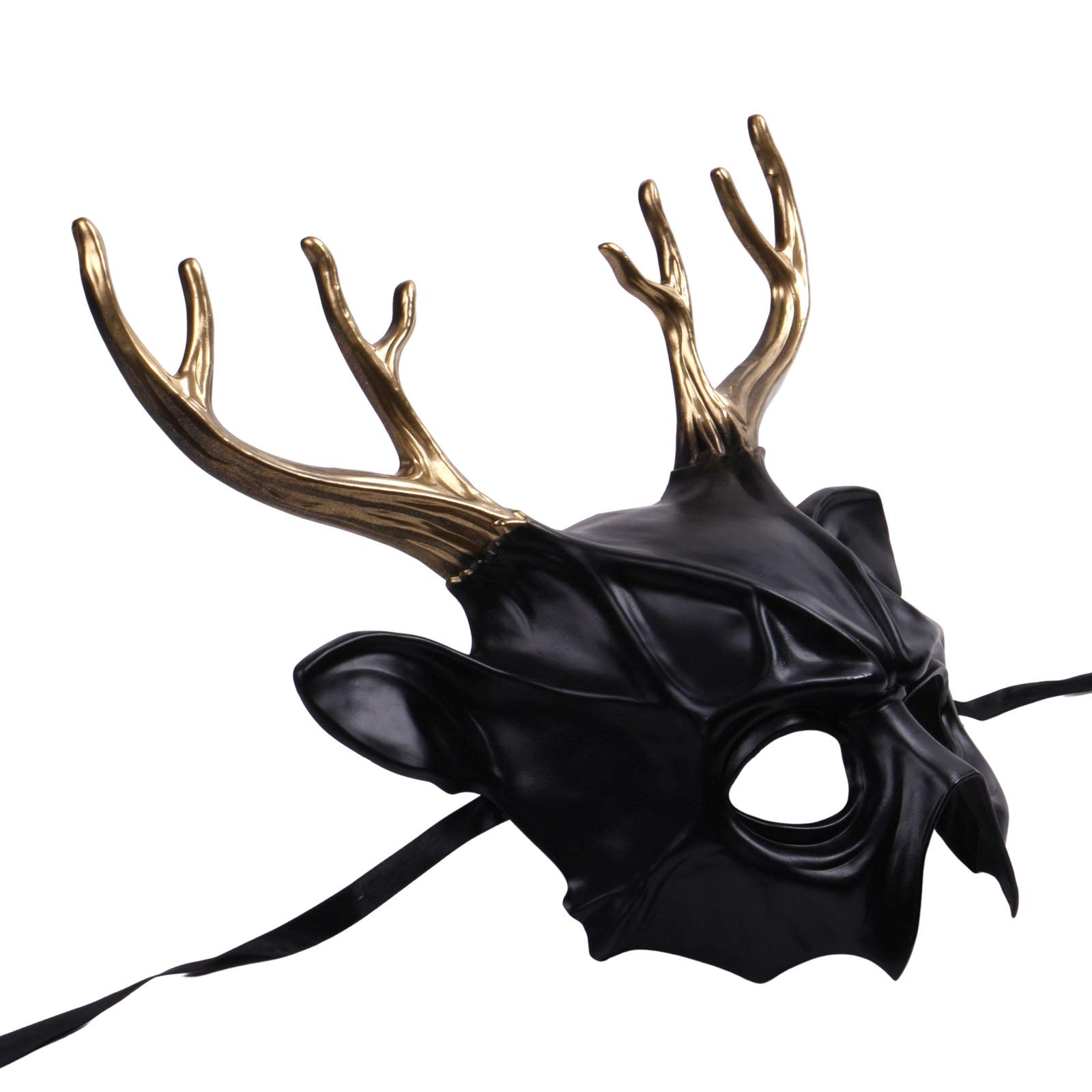 Scary Evil Wendigo Beast Full Face Halloween Mask - Horror Devil Deer Antler Horns Costume Accessory for Halloween Parties, Cosplay & Haunted House Events