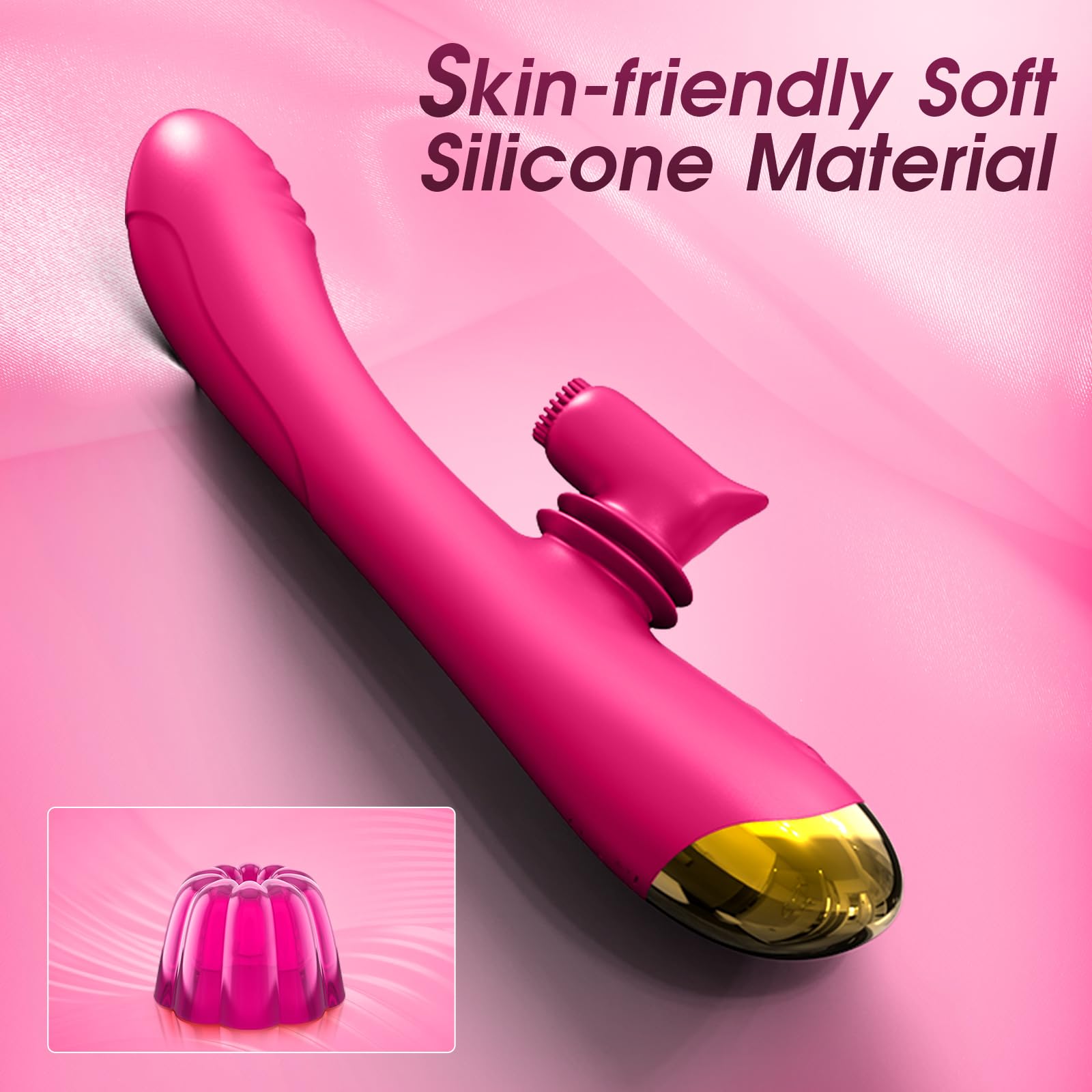 Premium Silicone Dildo Vibrator for Women - 8 Vibration & 3 Thrusting Modes, Ergonomic Clit & Nipple Stimulator | Waterproof Adult Toy for Couples Play, Solo Pleasure & Sensual Massage