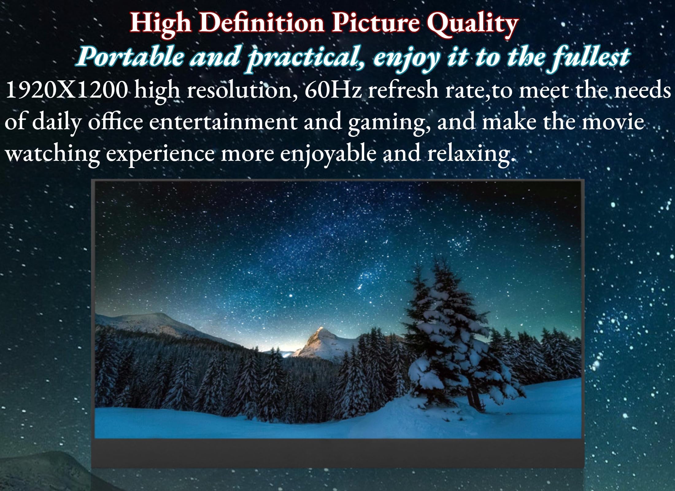16 Inch Portable Monitor 1920x1200 IPS Eye Care Screen, USB-C HDMI Gaming Monitor with Dual Speakers for Laptop PC Mac - Perfect for Work, Gaming & Travel