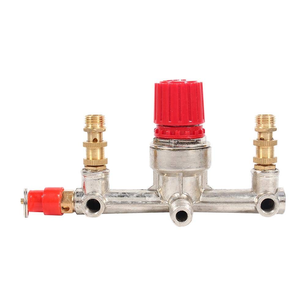 Dual Outlet Air Compressor Regulator Control Switch with Tube - Heavy Duty Brass Fittings for Air Tools, Paint Sprayers & Pneumatic Systems - Perfect for Workshops, Garages & DIY Projects