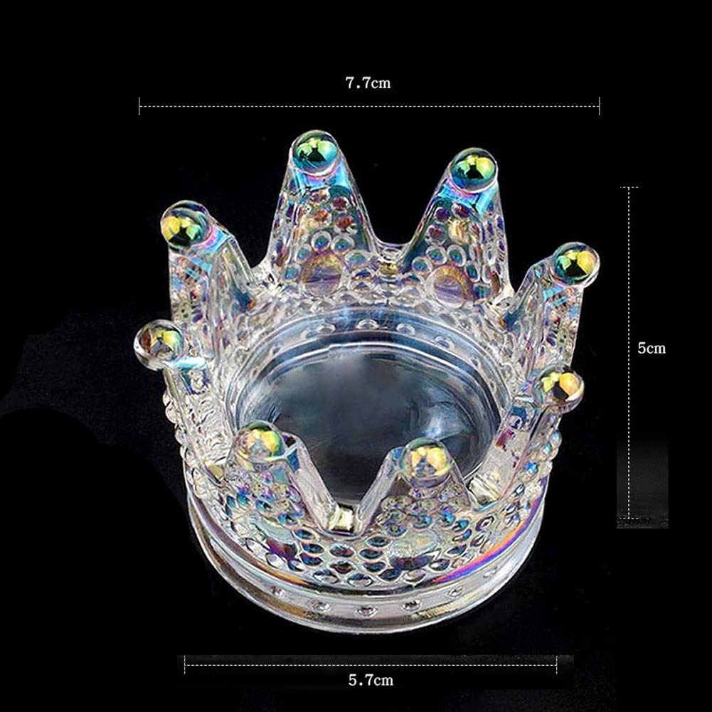 2 in 1 Glass Crown-Shaped Nail Art Dappen Dish & Pen Holder - Acrylic Liquid Powder Dapping Bowl for Professional Nail Technicians - Perfect for Salon, Home Manicures & Nail Art Designs