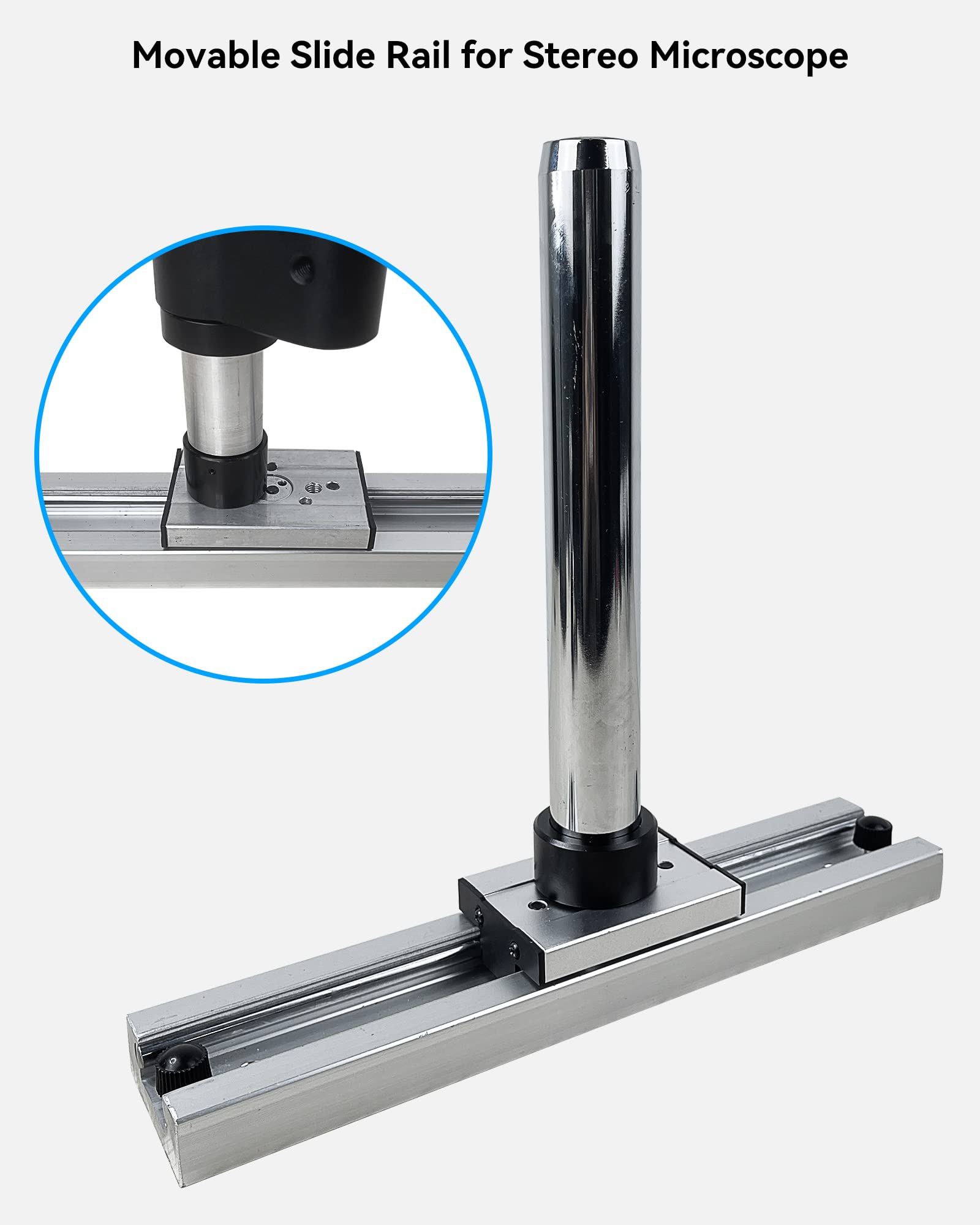 Universal Microscope Slide Rail Base - Adjustable Stand for 25mm & 32mm Microscopes | Compatible with Trinocular & Binocular Models | Perfect for Soldering, Repair & Lab Work | Desktop Microscope Accessory for Precision Work