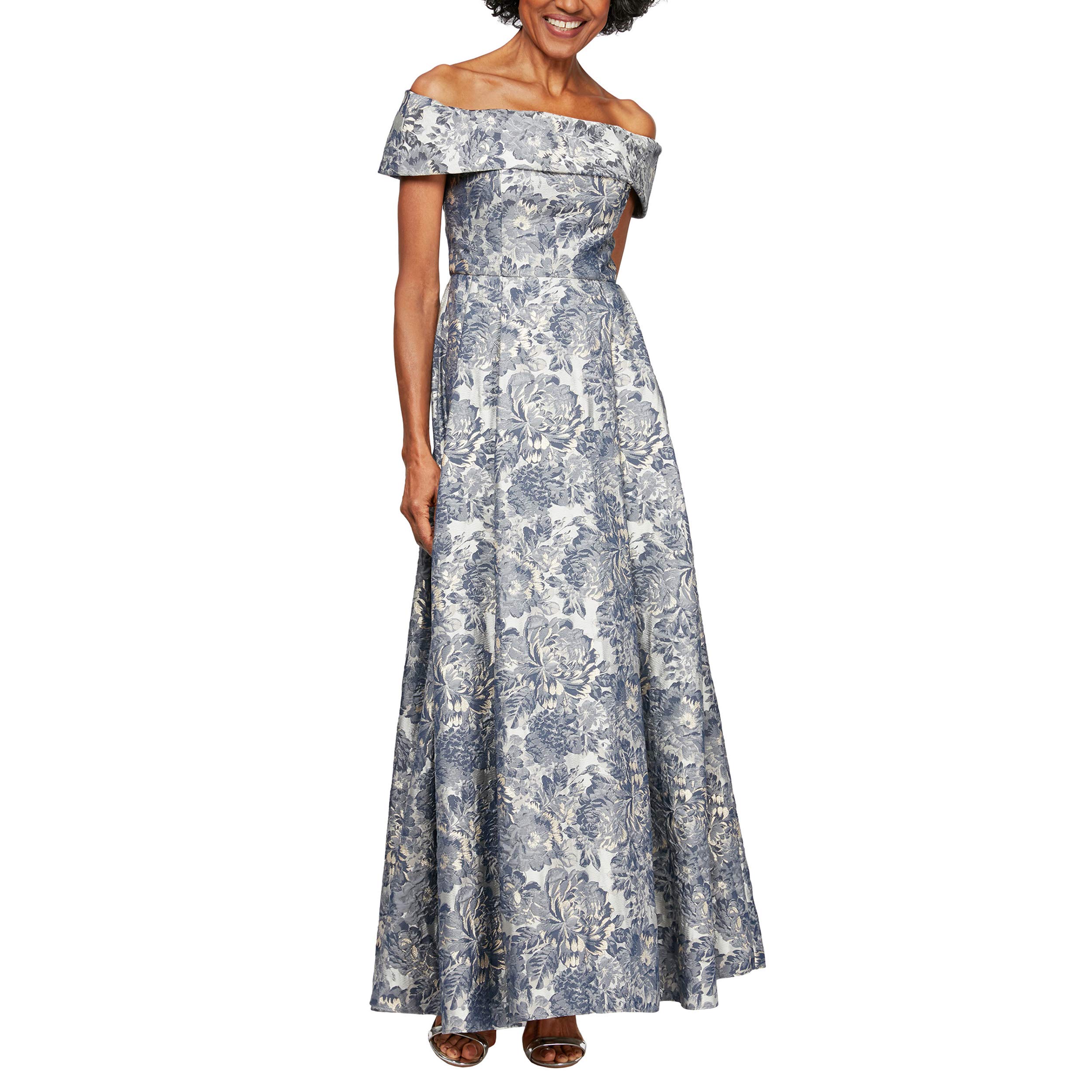 Alex Evenings Women's Formal Long Ballgown Mother of The Bride Dress with Pockets - Elegant Evening Gowns for Weddings, Prom, Black Tie Events & Special Occasions