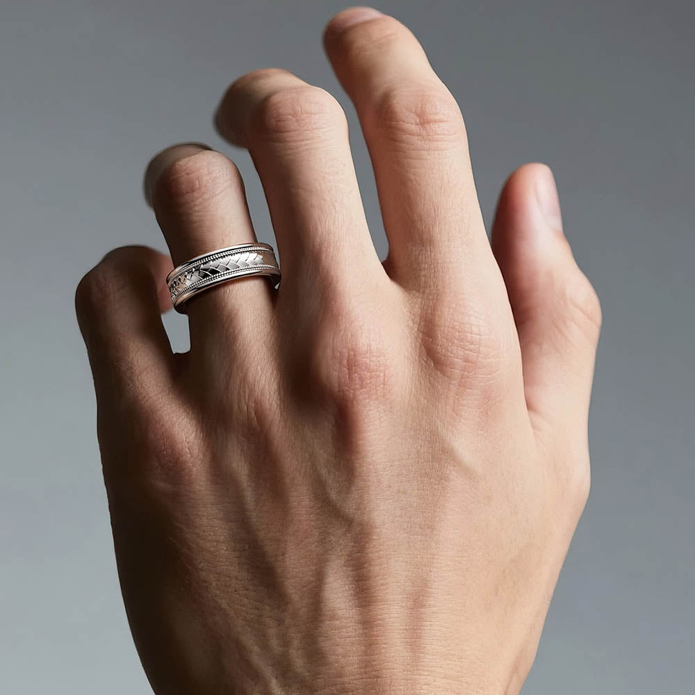 7mm Twisted Rope Men's Wedding Band Ring - 14K Gold, Sterling Silver & Tungsten Options - Perfect for Engagement, Anniversary & Special Occasions