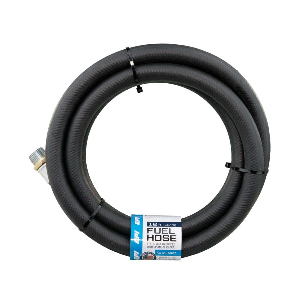 GPI 3/4 Inch NPT x 12 Ft Static Dissipative Hose with Grounding Wire - Genuine Accessory (110523-1) for Fuel Transfer, Chemical Handling & Industrial Applications