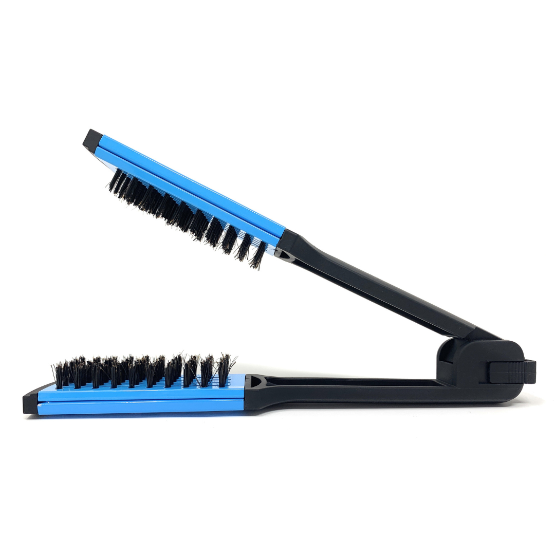 Scalpmaster SC1402 50/50 Nylon Boar Bristle Ceramic Hair Straightener Brush - Professional Styling Tool for Smooth, Shiny Hair at Home or Salon