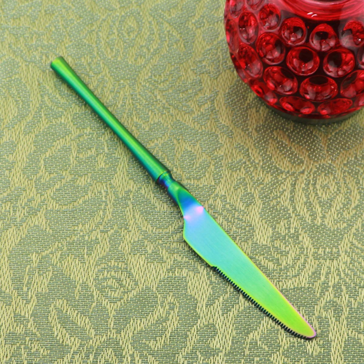 20-Piece Iridescent Flatware Set - 18/10 Stainless Steel Rainbow Silverware | Reusable Cutlery Set for 4 with Dinner Fork, Knife, Spoon & Dessert Fork | Elegant Tableware for Wedding, Party & Daily Dining