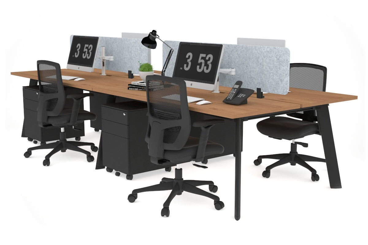 4-Person Workstation with Black Frame - 1800L x 800W Office Desk with Cable Management | Perfect for Team Collaboration & Open Office Spaces