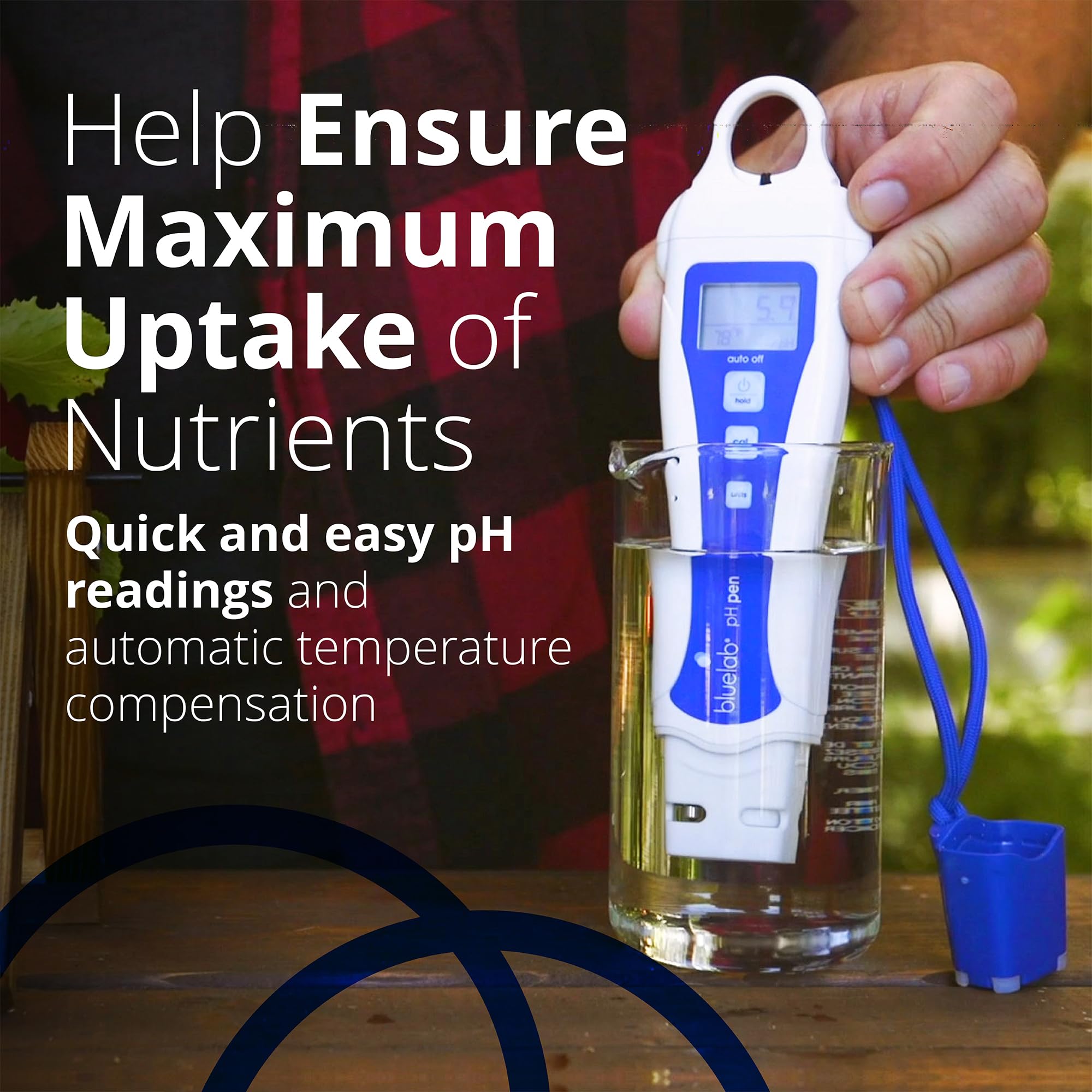 Bluelab pH Pen Meter & Probe Care Kit with Calibration Solution, Storage Liquid & Cleaning Brush - Digital pH & Temperature Tester for Hydroponics, Aquariums & Plant Growth - Ensure Optimal Plant Health & Higher Yields
