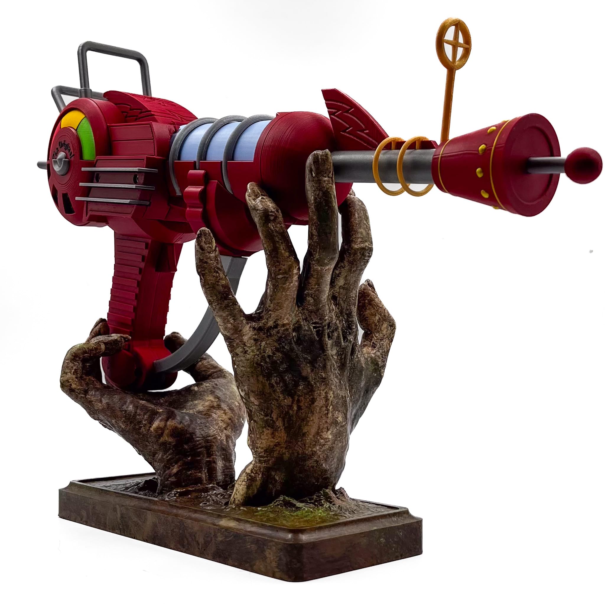 Call of Duty Zombies Ray Gun Replica - Safe & Detailed Cosplay Prop for COD Fans | Perfect for Halloween, Gaming Events & Collectors Display (Includes Zombie Stand)