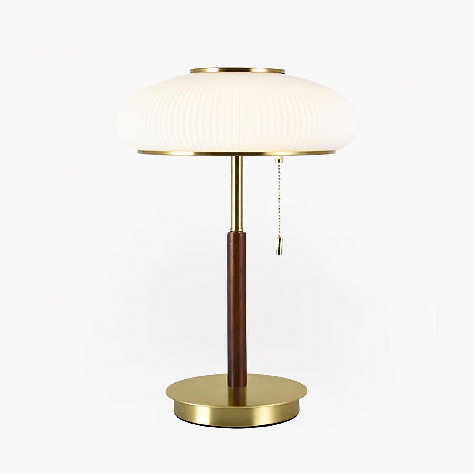 Premium Matsutake Mushroom LED Table Lamp - Natural Wood Base, Warm White Light for Bedroom, Living Room, Office Decor