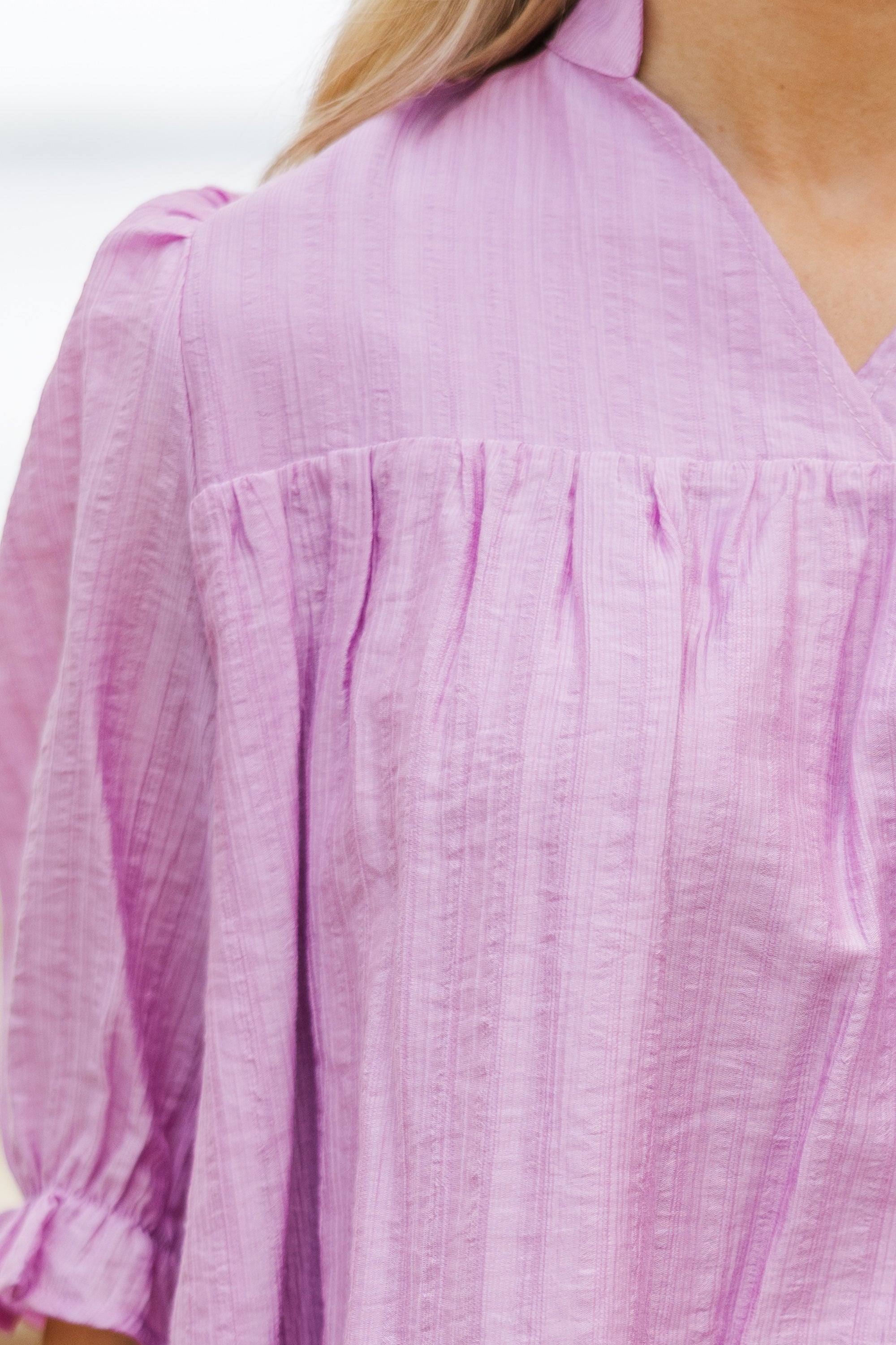 Stylish Pink Textured Blouse for Women - Trendy Ruffled Top for Casual Wear, Date Night & Office Outfits