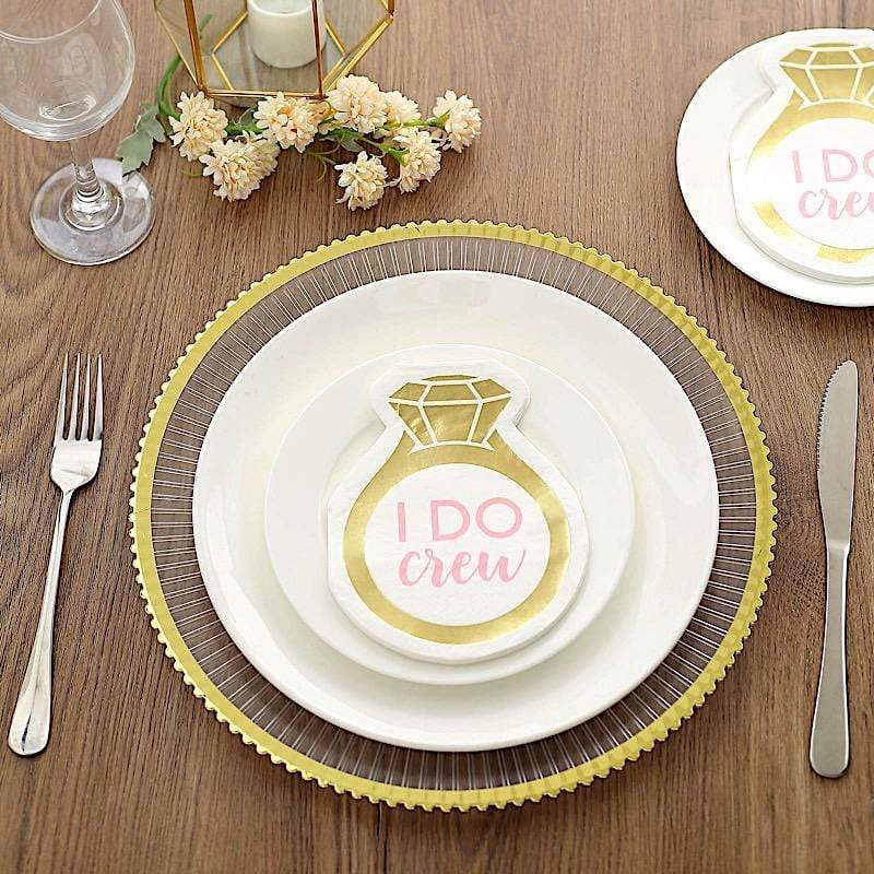 20-Pack Gold Ring Design Cocktail Napkins 12x10 Inch - Elegant Beverage & Party Paper Napkins for Weddings, Cocktail Parties, and Home Entertaining
