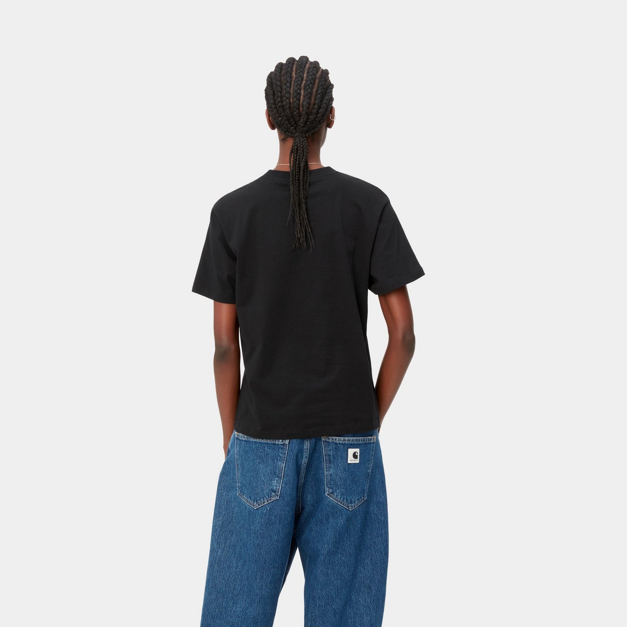Women's Pocket T-Shirt - Soft Cotton Casual Tee in Black | Perfect for Everyday Wear, Outings & Layering