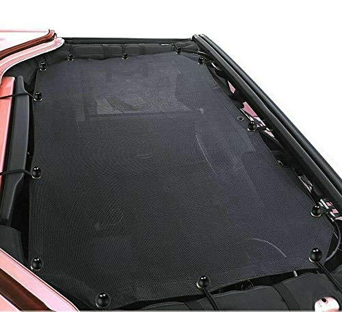 Jeep Wrangler JK JKU Unlimited Rubicon Sahara Sport Mesh Sun Shade Top Cover - UV Protection & Breathable Mesh for Off-Road & Summer Driving