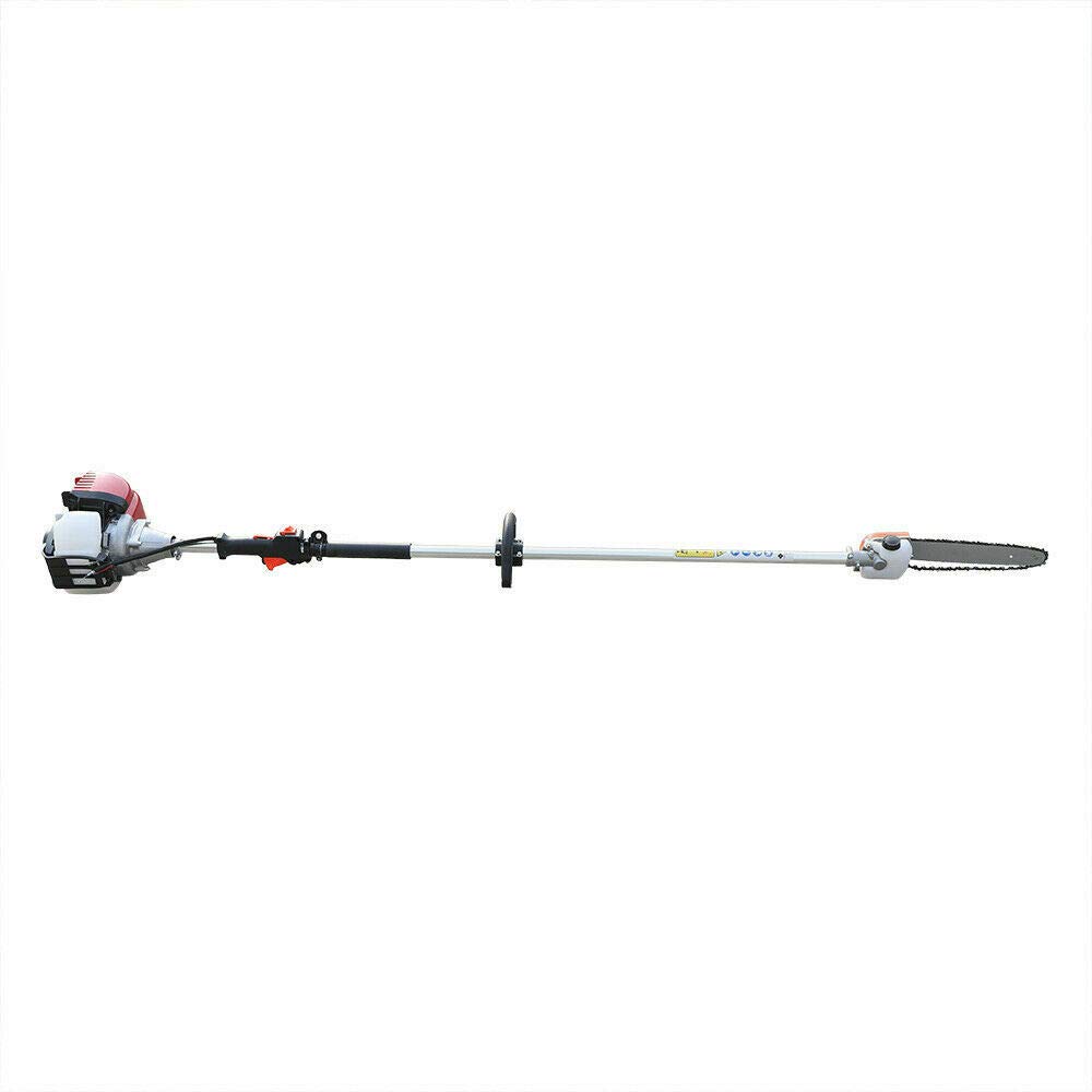 42CC 4-Stroke Gas Pole Saw Chainsaw - Cordless Long Reach Brush Cutter & Hedge Trimmer with Extension Pole (Air-Cooled 140F) - Perfect for Tree Pruning, Landscaping & Gardening Maintenance