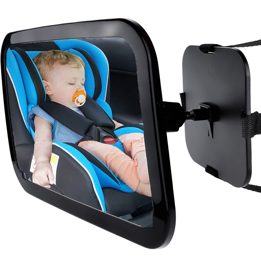 Baby Backseat Mirror - Adjustable Rear View Car Seat Mirror with 360° Rotation & Shatterproof Design - Clear View for Rear-Facing Infants - Safe Driving Essential for Parents