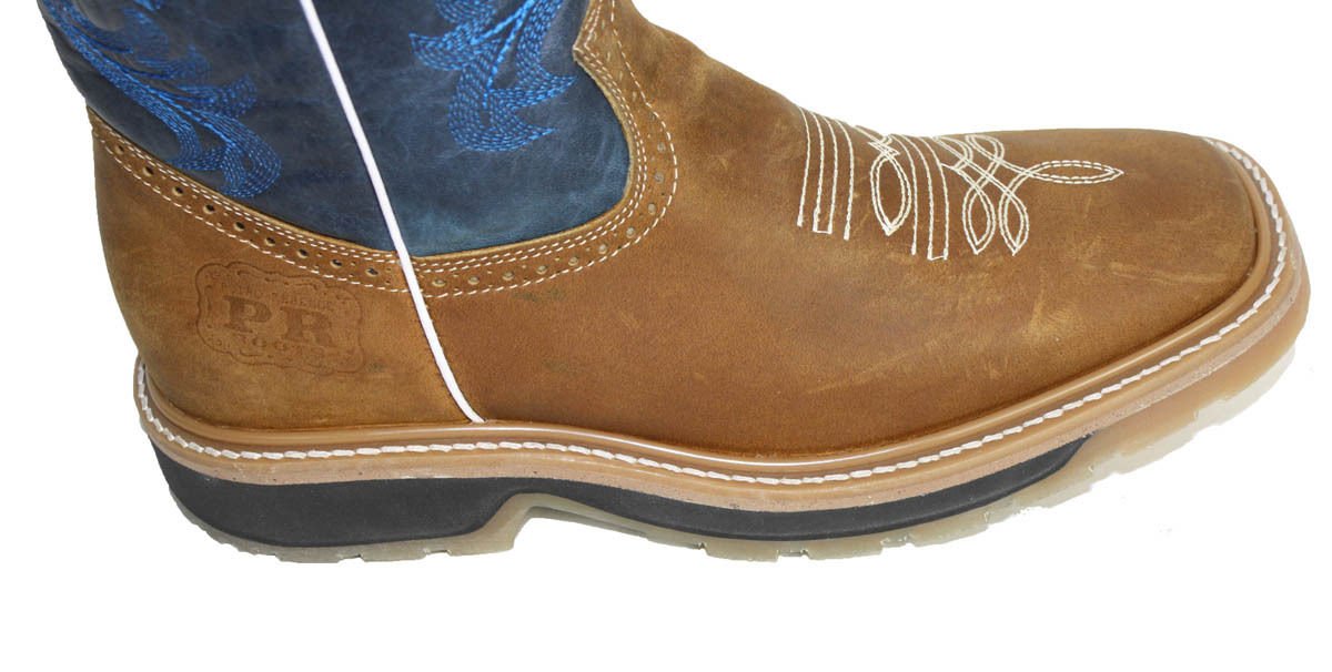 Authentic Men's Cowboy Boots - Genuine Cowhide Leather, Square Toe Western Rodeo Boots for Country Dancing & Outdoor Adventures
