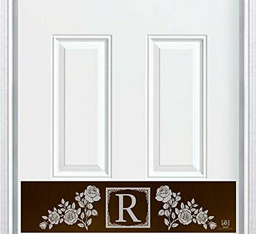 Personalized Engraved Door Kick Plate - 'ROSES' Monogram in Oil Rubbed Bronze - 8x30