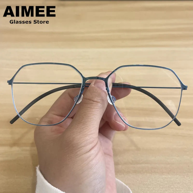 Aimee Women's Full Rim Polygon Screwless Titanium Eyeglasses 25505 - Lightweight & Durable Frame for Work, Reading & Everyday Fashion