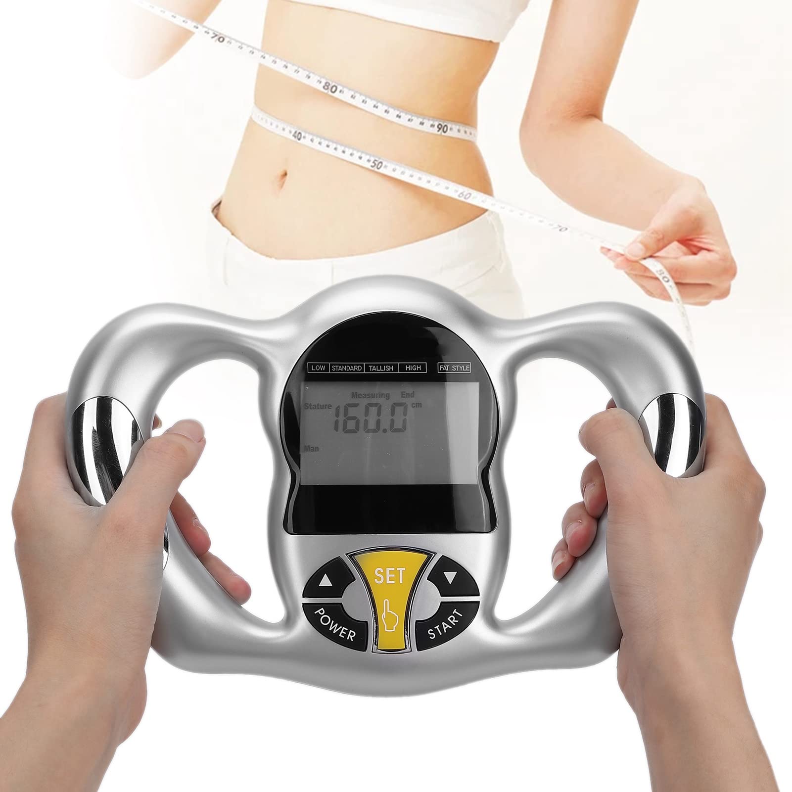 **Portable Body Fat Analyzer & BMI Meter - Handheld Body Composition Monitor for Fat Loss, Muscle Gain & Fitness Tracking | Ideal for Home Gym, Weight Loss Programs & Health Monitoring**