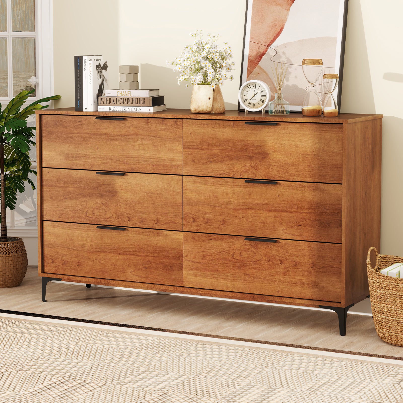 Costway 6-Drawer Dresser with Interlock System, 59