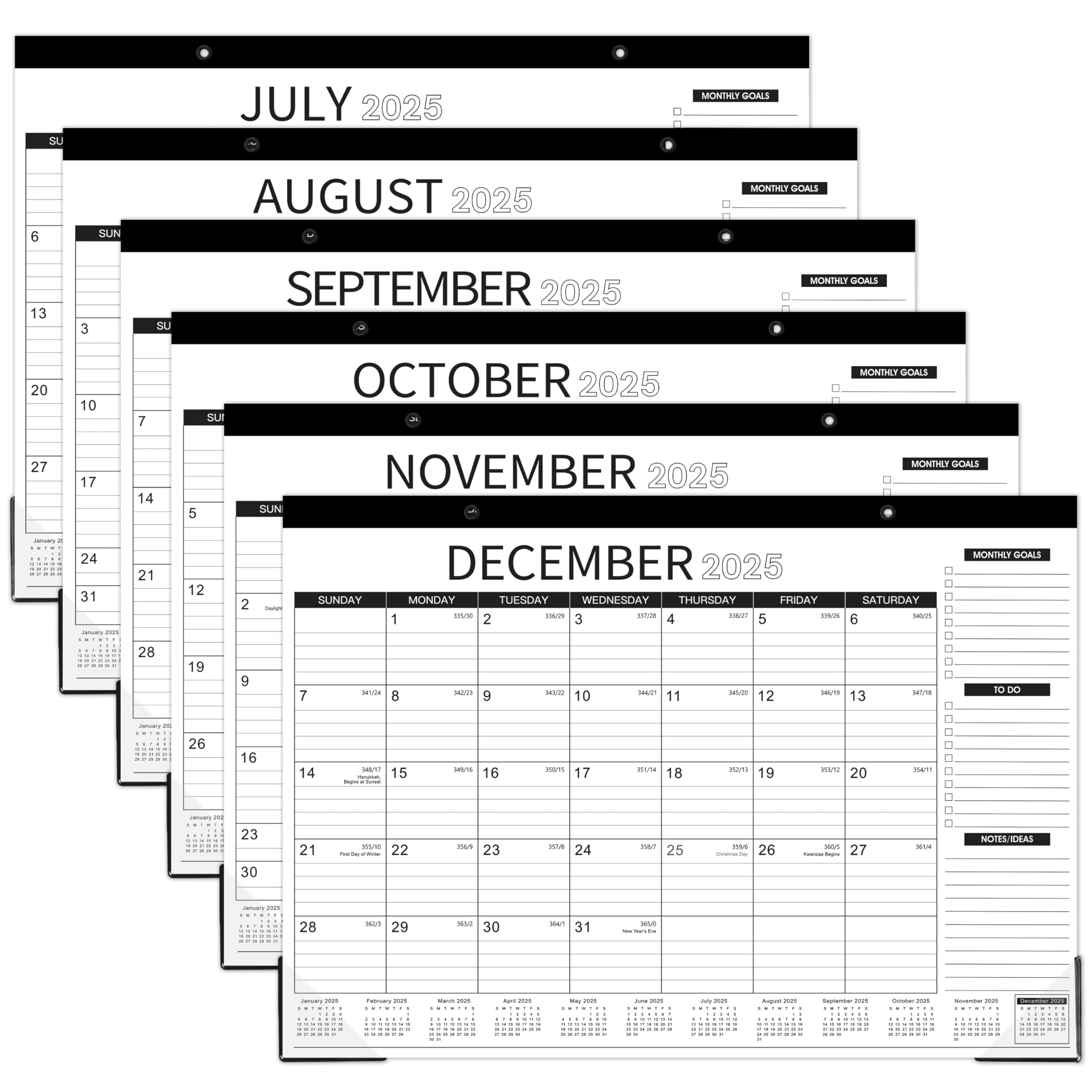 2025-2026 Desk Calendar | 18-Month Planner (July 2025 - December 2026) | 2-in-1 Desktop & Wall Calendar | 17