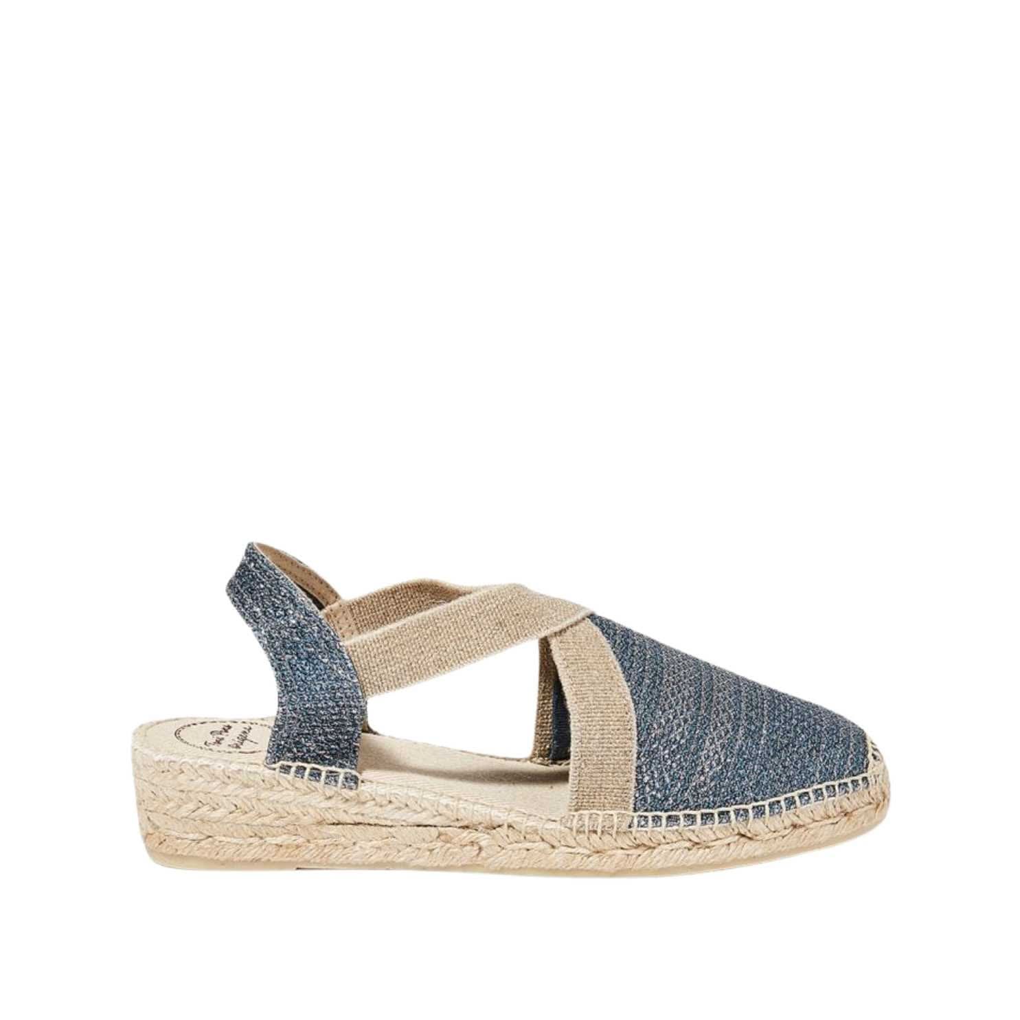 Women's Metallic Cotton Blend Wedge Espadrille Sandals - Velino S | Comfortable Summer Shoes for Beach, Vacation & Casual Outings