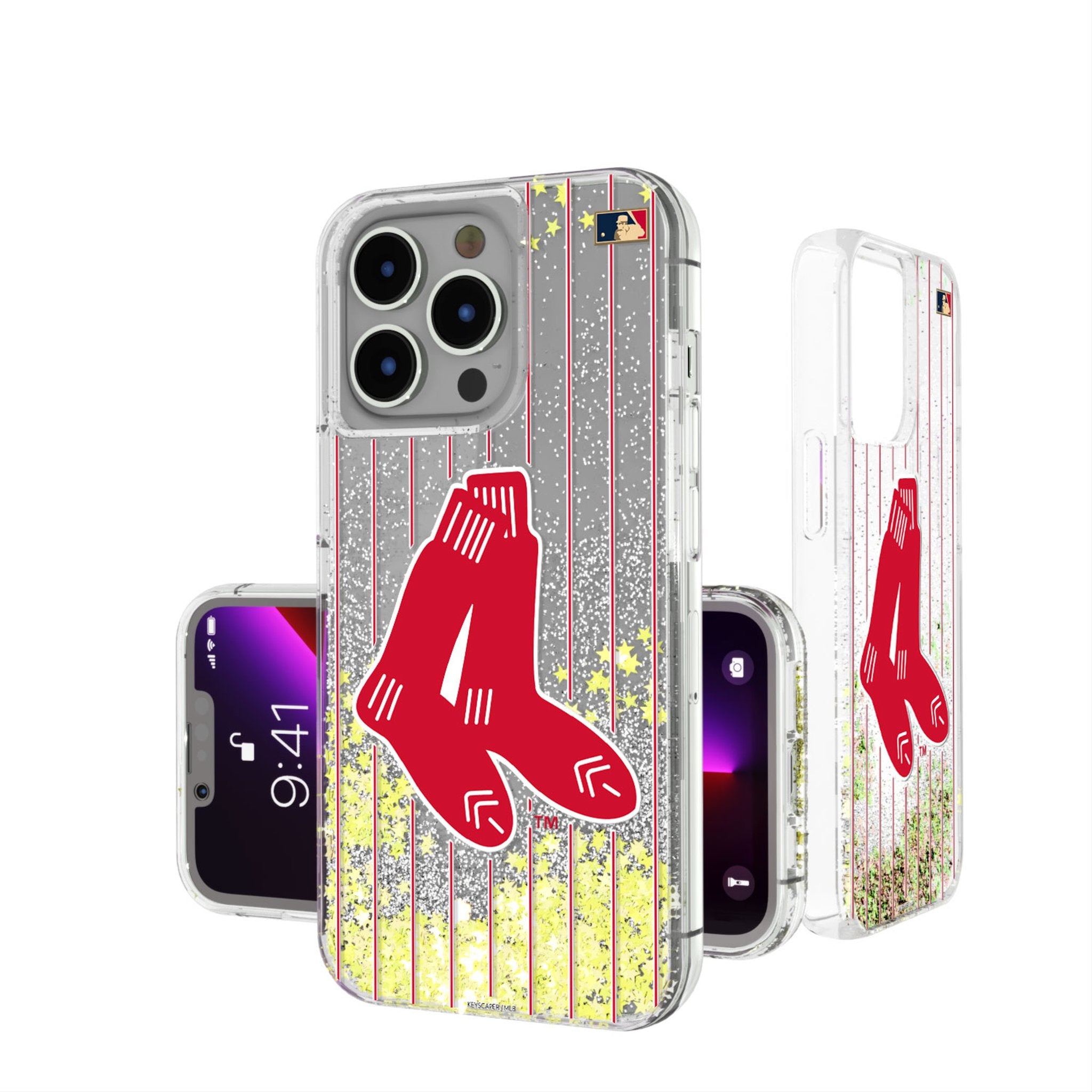 Boston Red Sox 1924-1960 Cooperstown Collection Pinstripe Glitter Phone Case - Vintage Baseball Team Design for iPhone & Samsung - Perfect for Fans, Games & Collectors