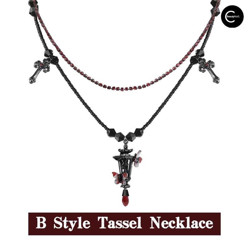 1STXULIE Butterfly & Lone Lamp Necklace - Elegant Layered Pendant Jewelry for Women, Perfect for Date Night, Parties & Special Occasions